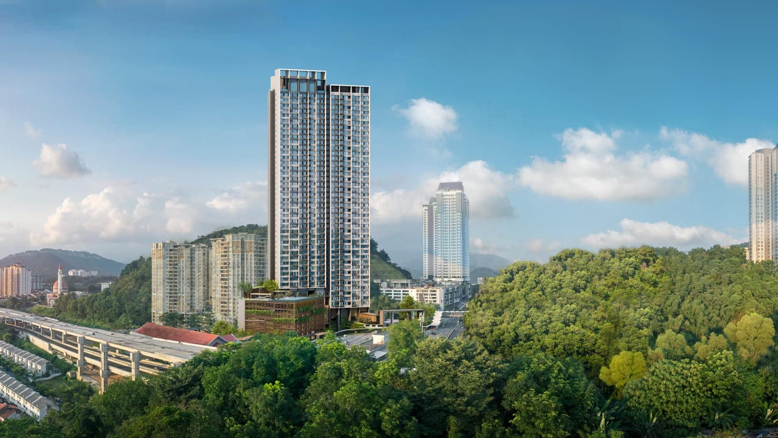 Quinn Residence: artist's impression of the tower and the station