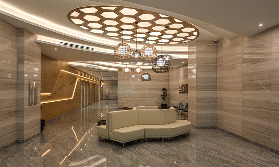 Sentral Suites: a tower lobby