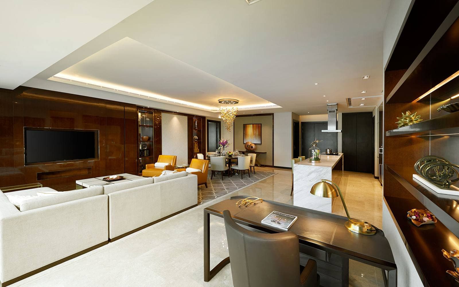 The Ritz-Carlton Residences Kuala Lumpur: living and dining room, show unit