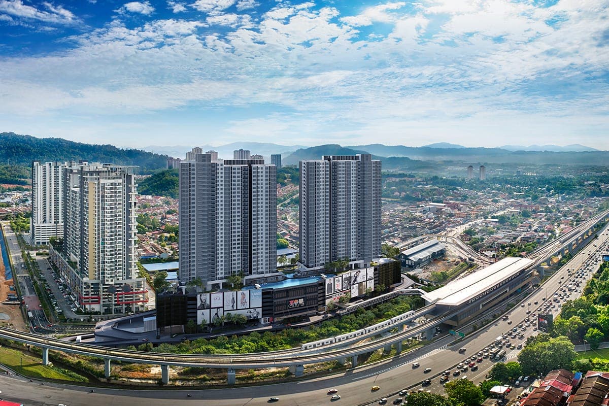 You CIty III: artist's impression of the towers and the link to taman suntex